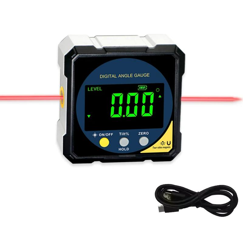 

Digital Protractor Laser USB Inclinometer 360° Level Angle Finder High Precision Goniometer Magnet Tilt Measuring Tools синий
