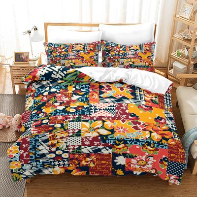 Home Textile Splicing Quilt Cover Digital Printing Three-Piece Set 3D