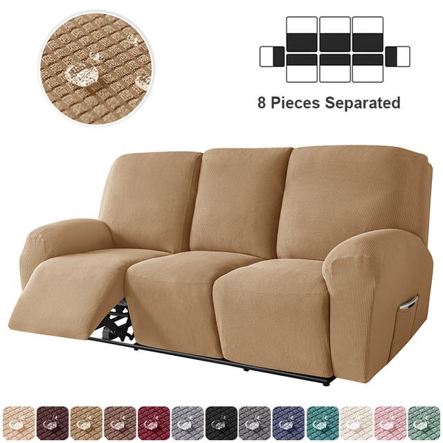 1 /3 Seater Water Repellent Polar Fleece Recliner Sofa Cover Elastic Relax Armchair Cover Stretch Lazy Boy Reclining Chair Cover