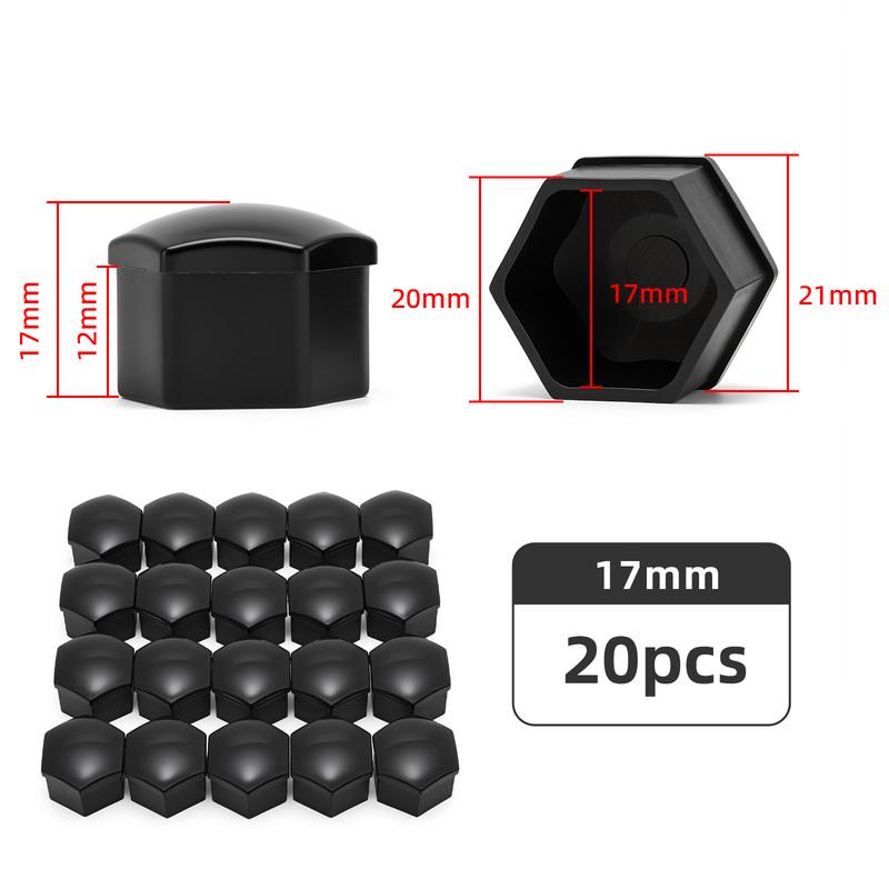 17mm/19mm/21mm Car Wheel Nut Caps 20Pcs Auto Hub Screw Cover BLACK BLUE RED Plastic Anti Dust Tyre Nut Bolt Exterior Decoration