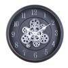 40CM Creative Dynamic Gear Clock Living Room Retro Wall Clock Decoration Modern Wood Grain Clock Wall Clock