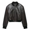 Womens French Style Pleated Pilot Jacket Casual Fashion Short Outerwear