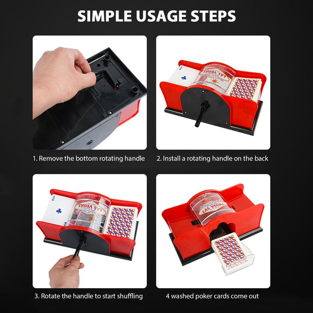2 Deck Manual Pokercard Shuffler Large Capcity Shuffling Machine Portable Efficient Card Shuffling For Home Party Games Nights