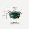 Marble Gold Pattern Nordic Double Ear Ceramic Pot Household Round Soup Pot Tableware Creative Casserole Rack With Candle Holder