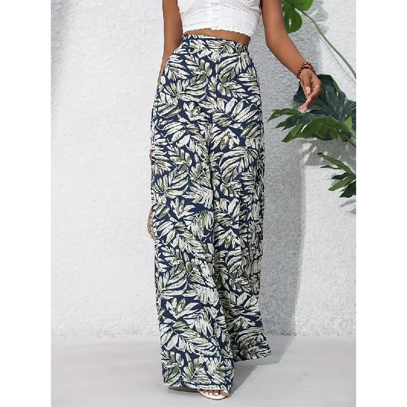 2026 Summer Casual Pants Printed Wide-Leg Pants New Women's Fashion