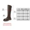 Cowhide Xu Jiaqi thick-soled thick-heeled pleated thin boots high elastic stacking boots women's long boots