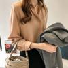 Chiffon Women Elegent Blue Shirts Korean Long Sleeve Loose Blouses Summer Spring Top