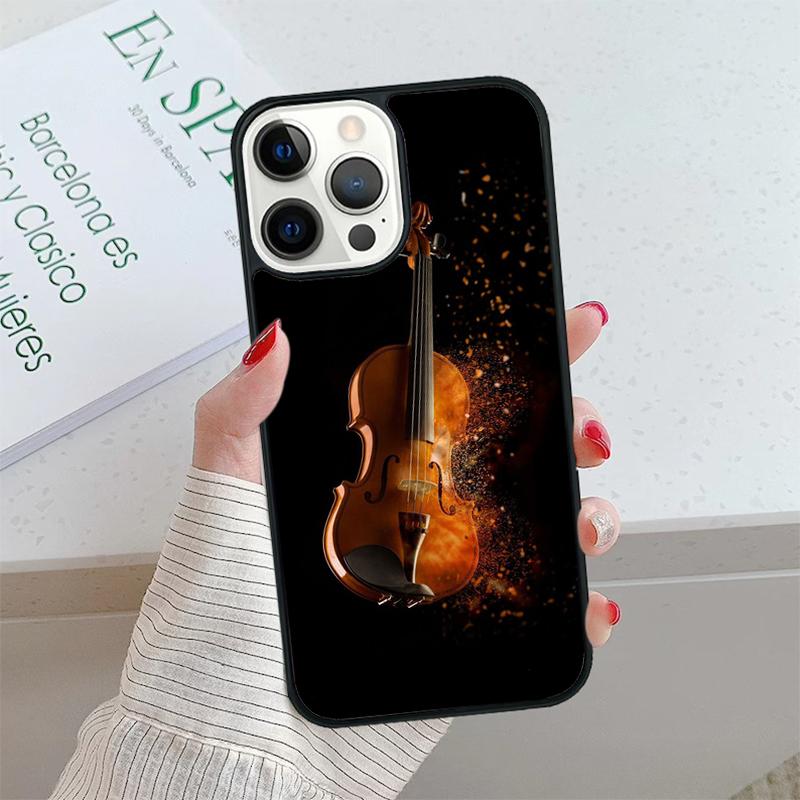 Musical Violin Guitar Phone Case cover For iPhone 17 Air 15 16 16e 14 13 Pro Max Fundas 12 11 Pro Max PLUS 7PLUS mobile