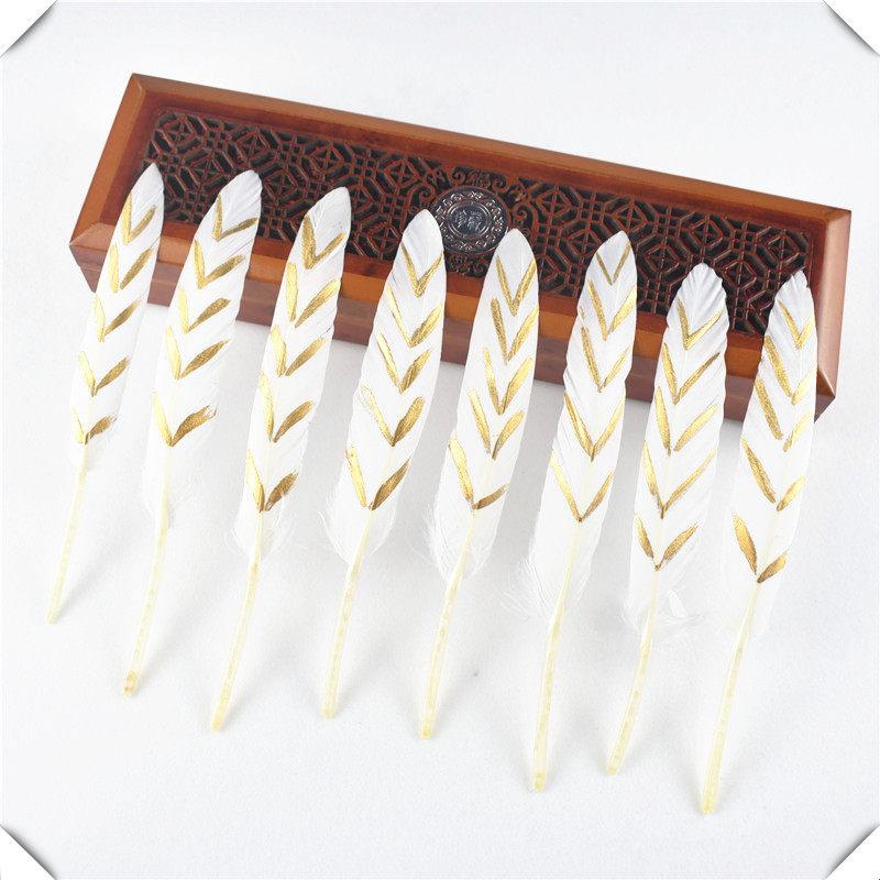 10/20 Stück Goldene Entenfedern DIY Handarbeit Dekoration Hochzeit Hut Federn für Schmuckherstellung Traumfänger Federn Basteln 10-15CM