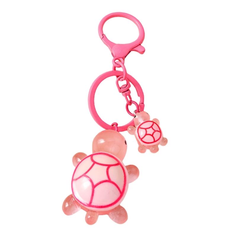 Plastic 3D Turtles Charm Keychain Accessory Fashionable Animal Shape Key Rings Tortoise Bag Decoration for Women