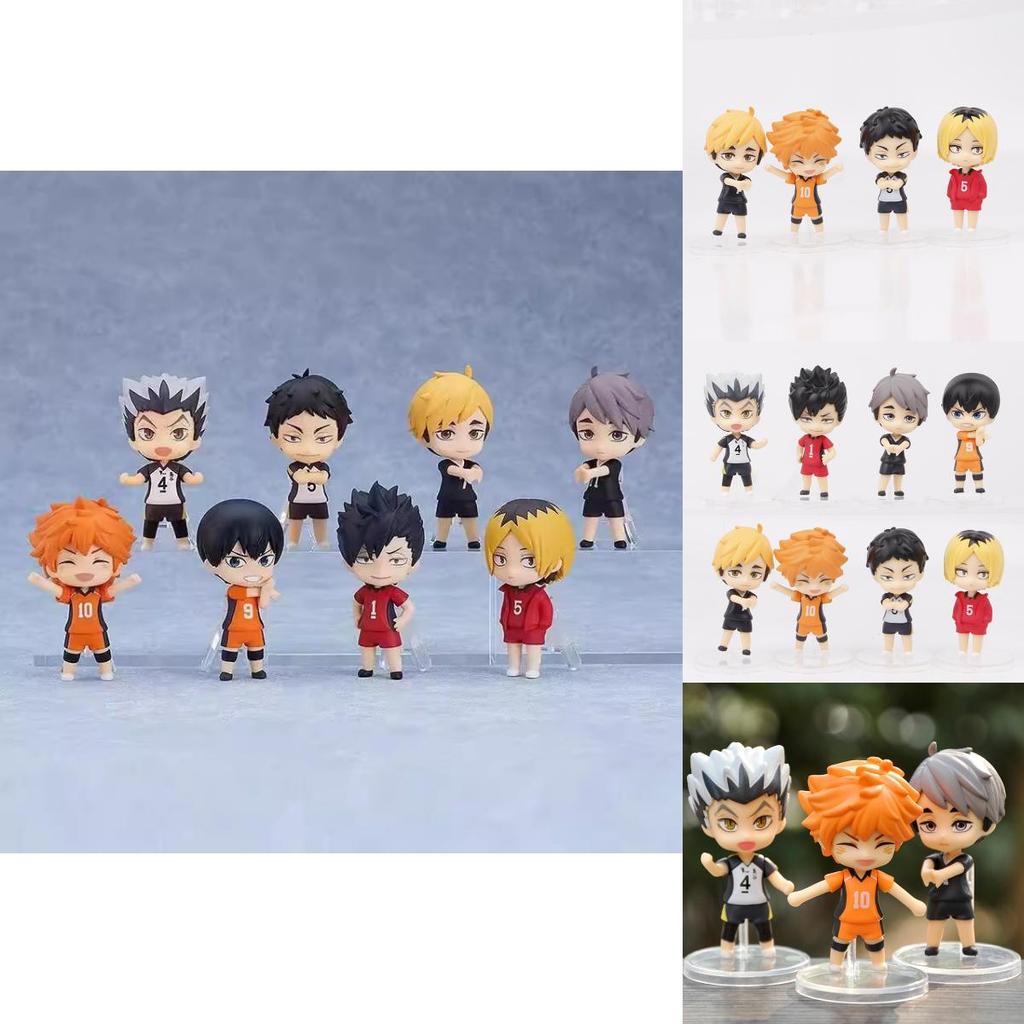 Adorable Haikyuu Figure Set With 8 Collectible Volleyball Boy Models For Fans