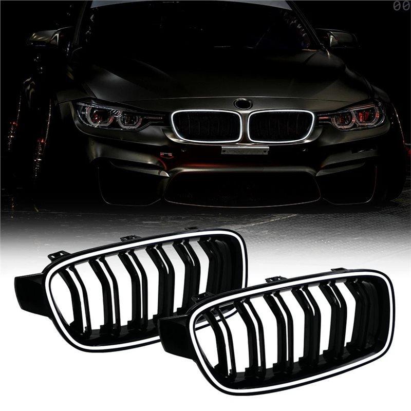 Front Bumper LED Diamond Grille Racing Sport Style For BMW 3 Series F30 F35 2013- Kidney Grill Car Accessories