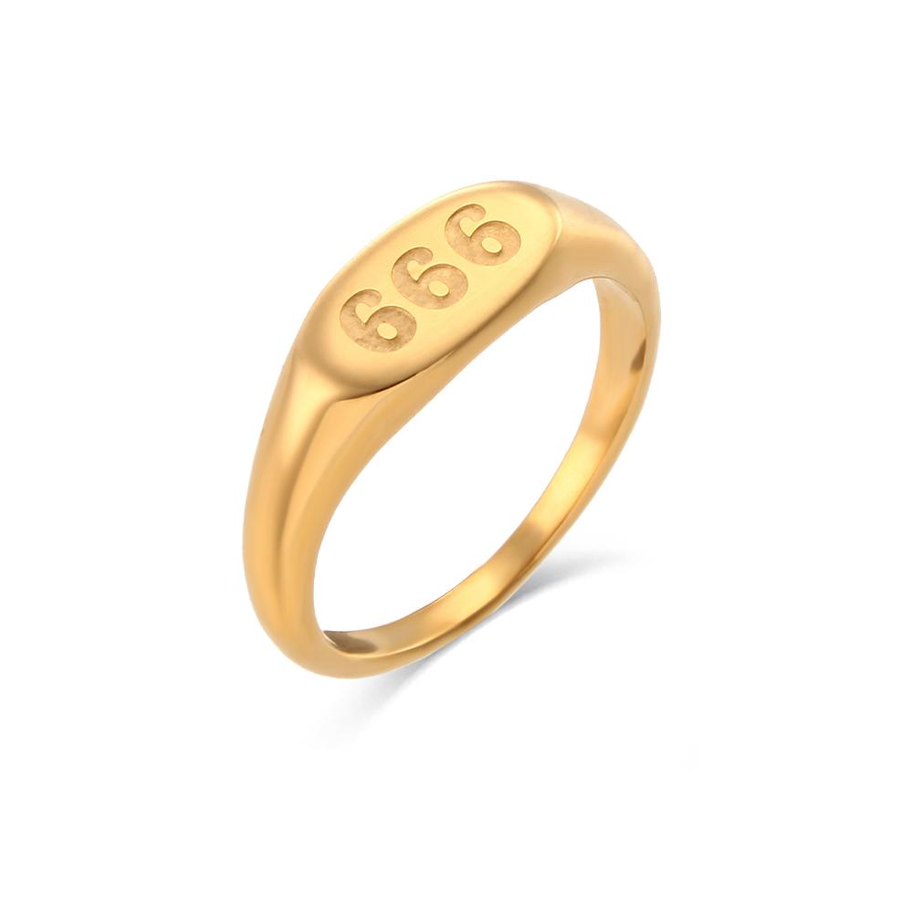 

E.B.belle 2024 Angel Number Rings Jewelry For Women 18K Gold Plated Lucky Number Stainless Steel Ring For Girls 8