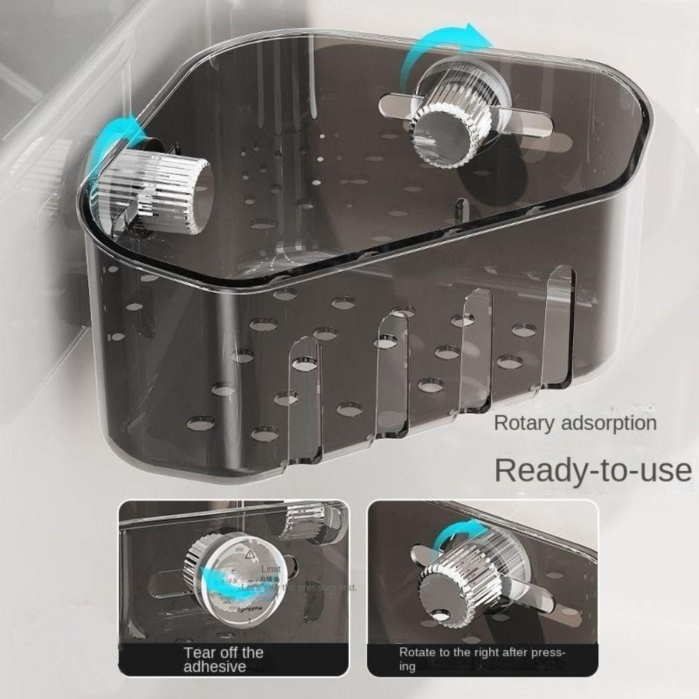 Multi functional Basin Corner Shelf Rotating Sponge Holder Sink Storage Basket  Laundry Room