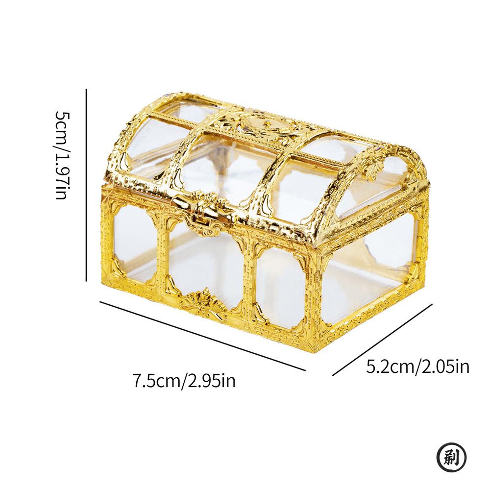 Vintage Treasure Chest Storage Box Transparent Pirate Candy Jewelry Display Box for Wedding Party Birthday
