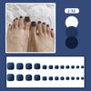 24Pcs Glossy Lake Blue Press On Toenails Full Coverage Artificial Acrylic Fake Toe Nails Removable Wearable Nail Art