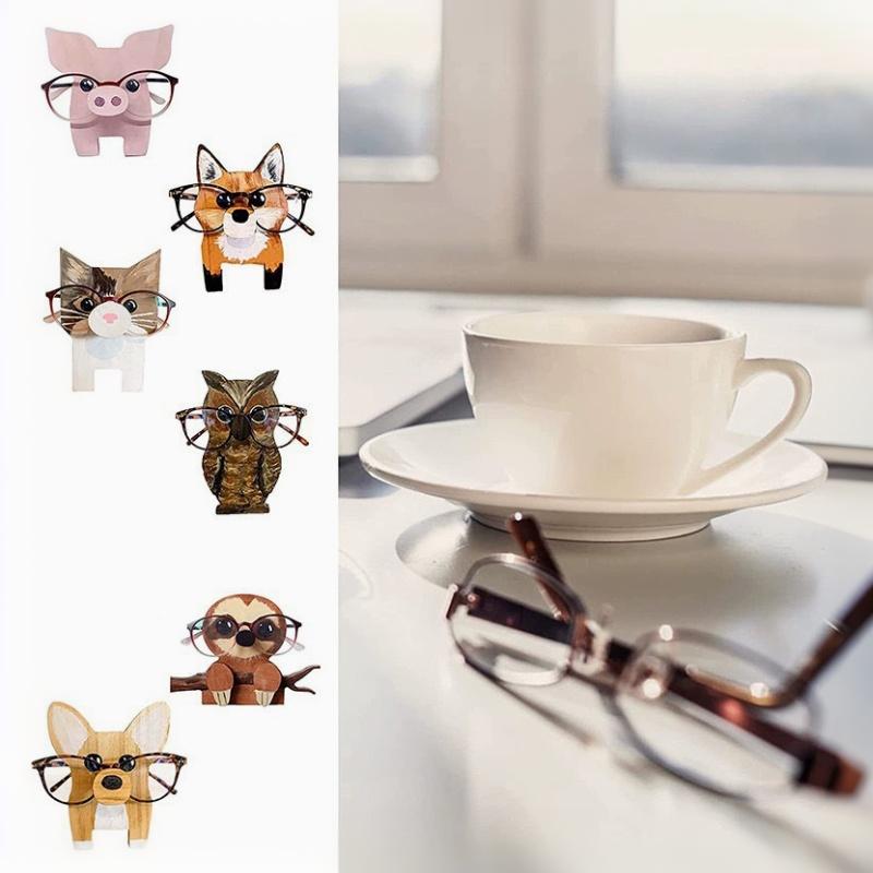 Cute Wooden Animal Sunglass Display Rack Shelf Animal Eyeglasses Show Stand Animal Glasses Rack Jewelry Storage Holders & Racks