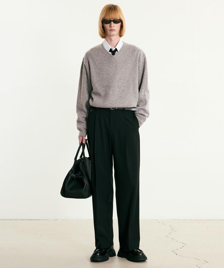 Tienjiti Flap Detail Wide Fit Pants (Black) Tnpa6E102Bk