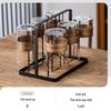 Beiyipin New Chinese Style Glass Drinking Cup Set with Holder