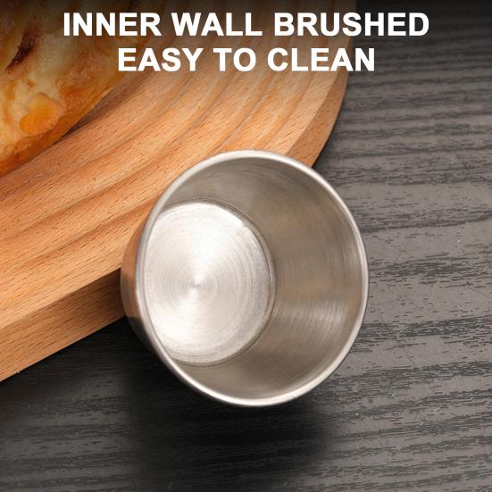 Polished Stackable Sauce Dish 304 Stainless Steel One-piece Design Seasoning Cup
