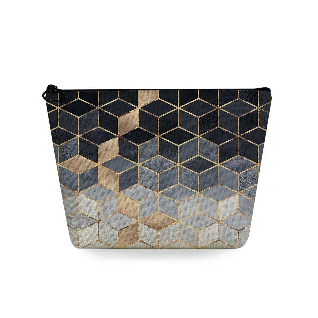 Women Geometric figure Print Cosmetic Bag Toiletries Organize Travel Storage Case 6720 KTB