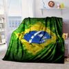 Brazilian Flag Artwork Blanket Flannel Blanket for Bed, Sofa, Camping, Hiking, Picnic Essentials, Gift for Family Fan Gifts