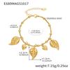 Qiong Yao Ocean-Style Shell & Fish Pendant Bracelet with 18k Gold PVD Plating