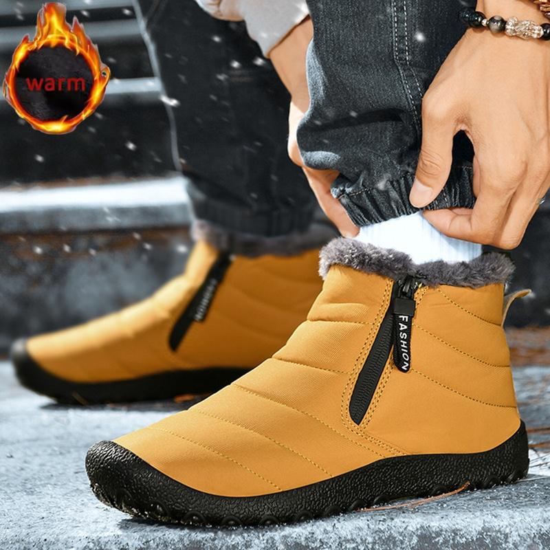 Winter Outdoor Schneestiefel Wanderschuhe Herren Skischuhe High-Top Baumwollschuhe Kältefest Outdoor Sneaker Wasserdicht Rutschfest