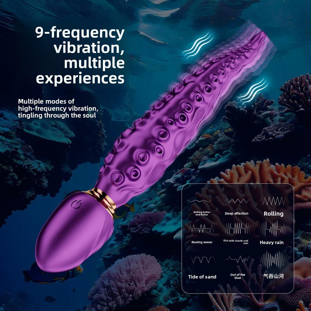 Octopus Double Shock AV Vibrating Pen for Women, Female Orgasmic Stimulation, G-Spot Trigger, Self-Pleasure Device, Rotating Vibrating Rod, Adult Toy