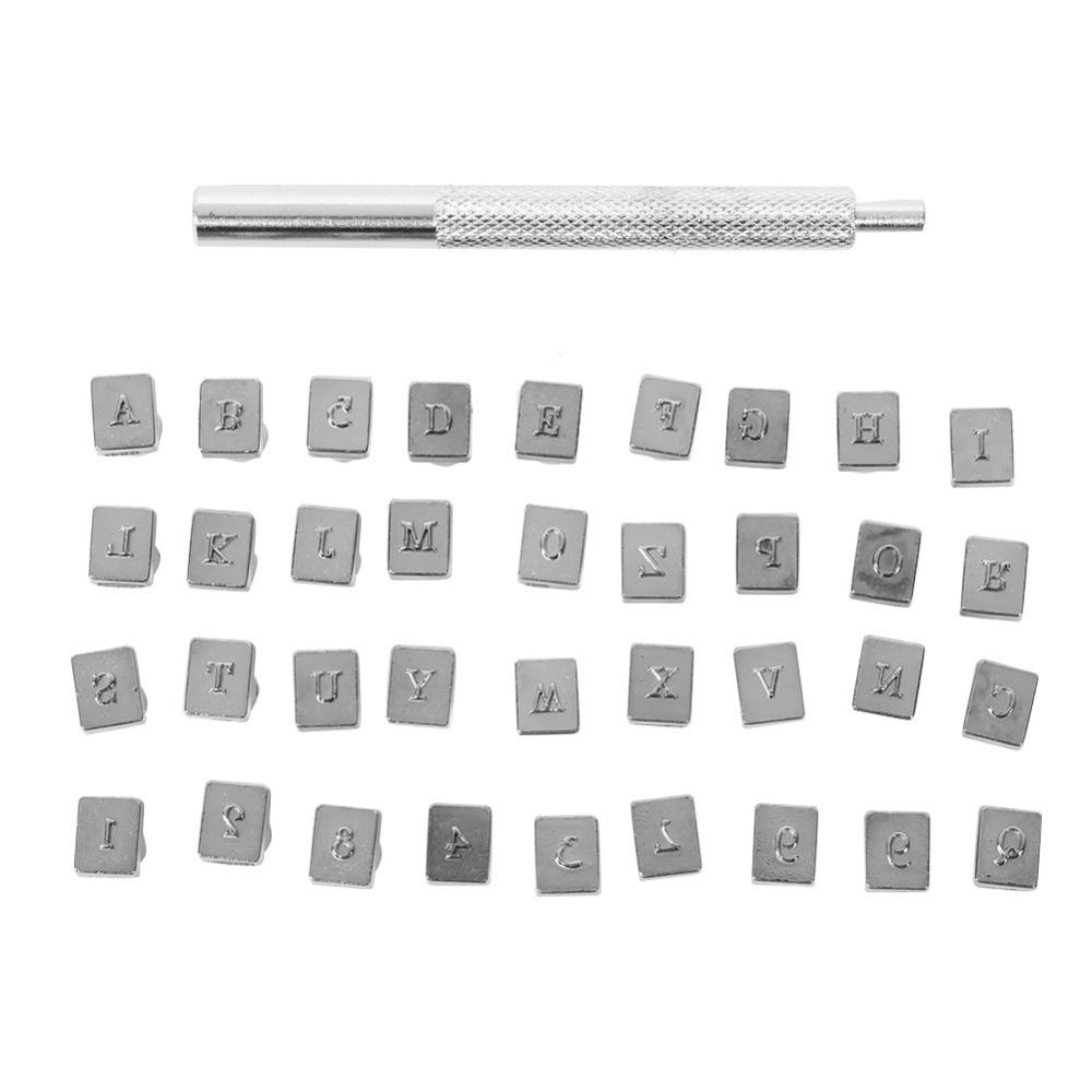 37pcs Steel Material Number Punch Kit Handle Design Metal Letter Punch For Metal Craft