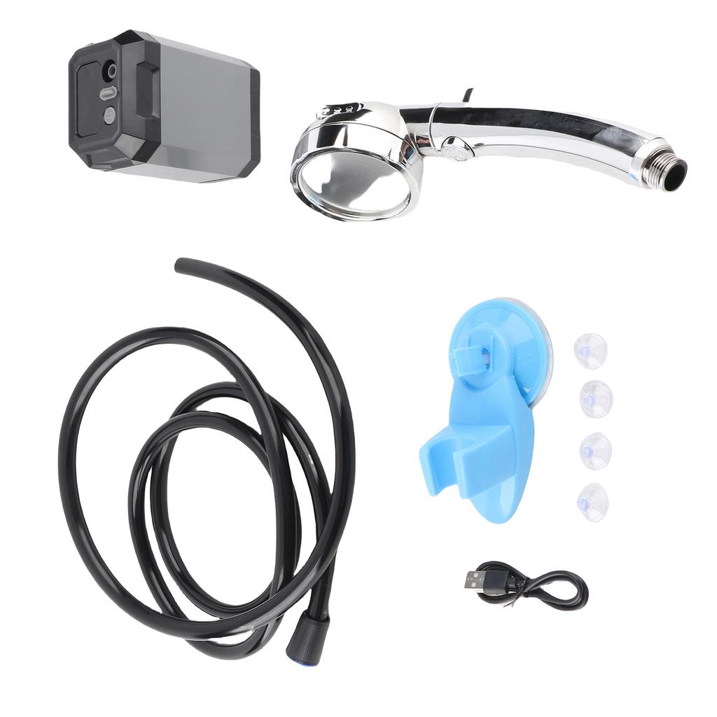 Portable Cordless Camping Shower Outdoor Digital Display Electric Shower Pump Rechargeable Shower