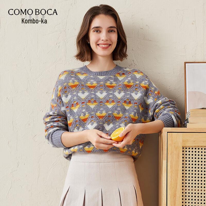

COMONBOCA Women s Diamond Heart Cashmere Sweater XL