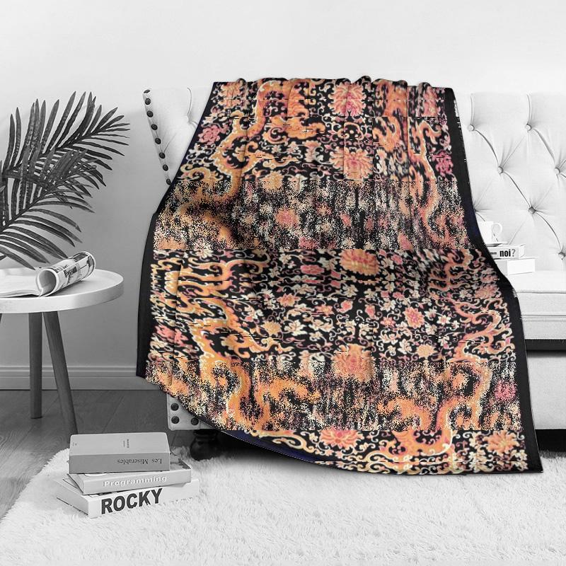 Floral Paisley Pattern Fleece Blanket Soft Warm Throw Bed Sofa Decorative Cushion Cover Gift