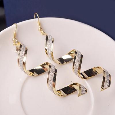 Twist Spiral Eardrops Long Drop Women Retro Style Fashion Dangle Hook Earrings