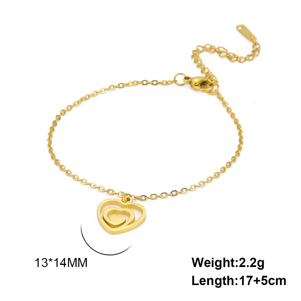 Love Heart Bracelet Stainless Steel Jewelry for Women Girls Girlfriend Romantic Fashion Pendant Valentine's Day Christmas Gifts