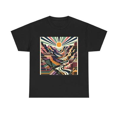 Unisex Adult T Shirt Geometric Grand Canyon Vintage Style Travel Poster Art Tee