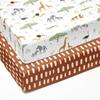 Soft Breathable Cotton Baby Crib Fitted Sheet Set With Animal Print Newborn Toddler Bedding