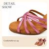 Modne Damskie Buty do Tańca Towarzyskiego Balowego Latin Tango Walc Cha Cha PU Obcas Wysoki 8CM