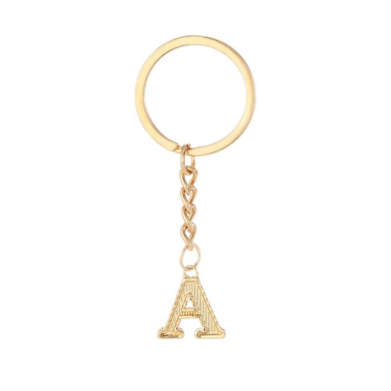 1 sztuka Złoty Kolor 26 Alfabetu Breloczek Initialne Breloczki Akcesoria Zawieszka Do Portmonetki Plecaka Torebki Charmsy