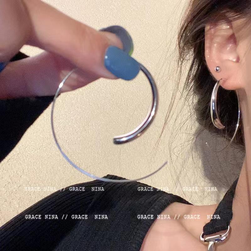 2025 Trendy 925 Silver Hoop Earrings: High-End European & American Style for Women