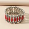 European and American Ethnic Style Personalized Retro Alloy Turquoise Elastic Bracelet Women's Bohemian Bracelet Jewelry