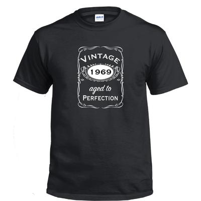 Vintage Aged To Perfection 1969 60s Birthday Gift Whiskey Gift Cotton T-Shirt
