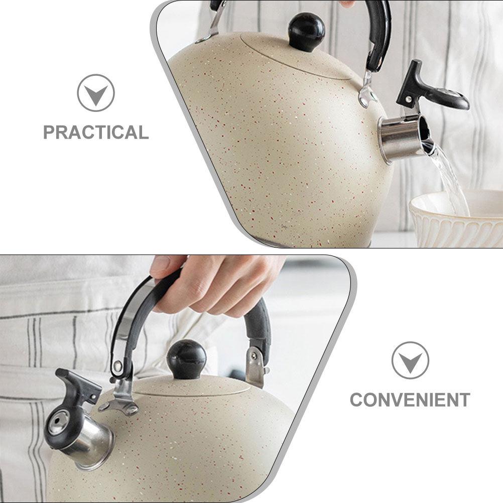 Stovetop Whistling Kettle 25L Stainless Steel Tea Pot for Gas Electric Induction Use Fast Heating Safe Boiling with Loud Whistle
