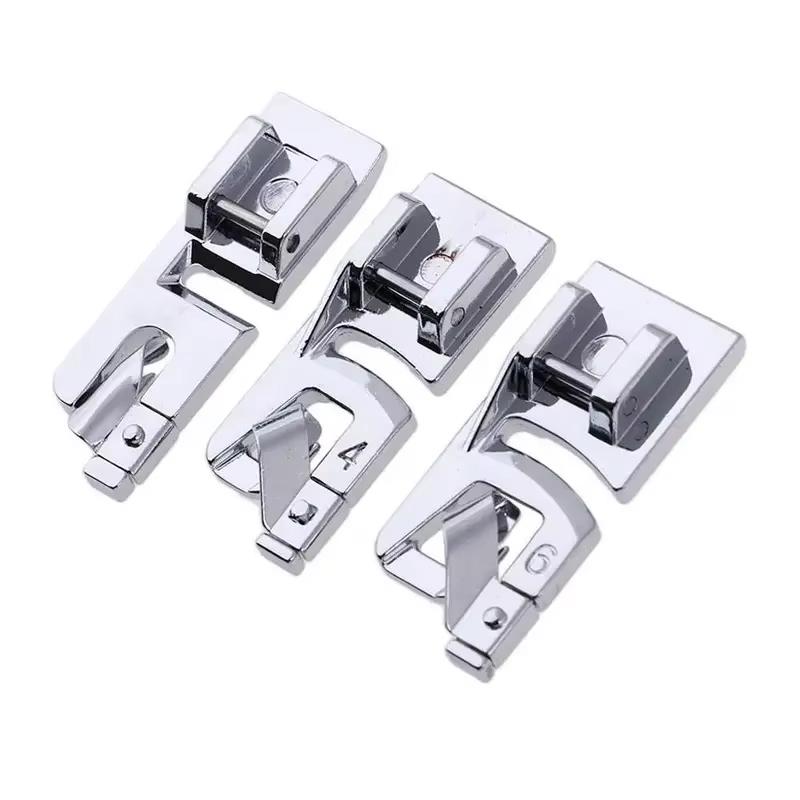 

3mm, 4mm 6mm Narrow Rolled Hem Presser Foot Set for Sewing Machine Singer