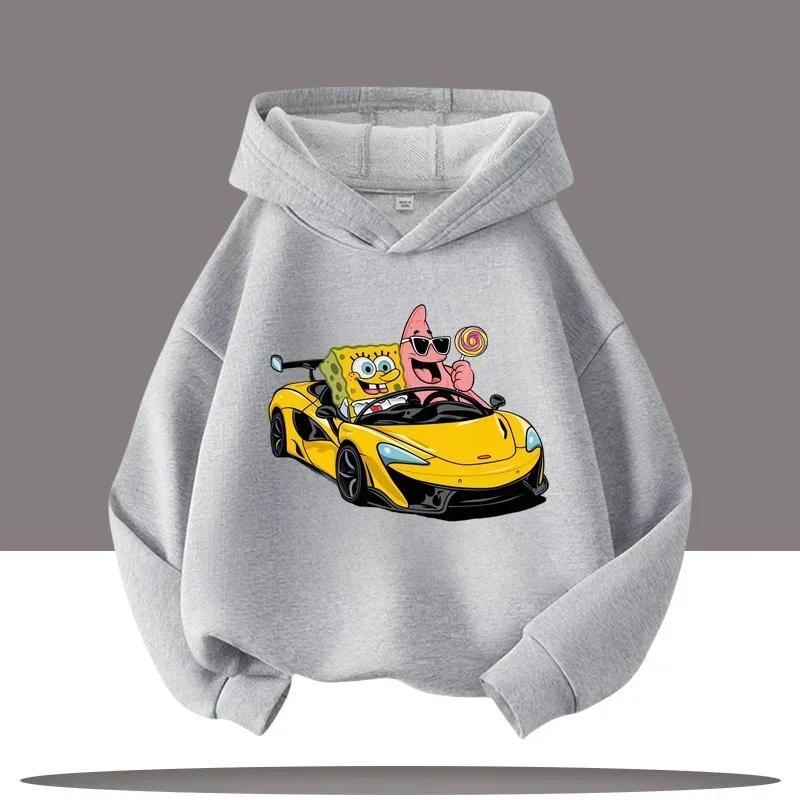 Podzim Zima Spongebob v kalhotách Tištěné Mikiny Ležérní Teplé Sportovní Dlouhý Rukáv Dětské Chlapecké a Dívčí Dětské Unisex Mikiny s Kapucí