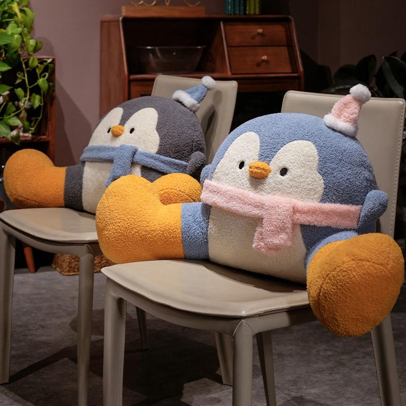 Cartoon bedside soft Animal Penguin Backrest Sofa Cushion Plush Penguin Triangle Pillow On The Bed Gifts