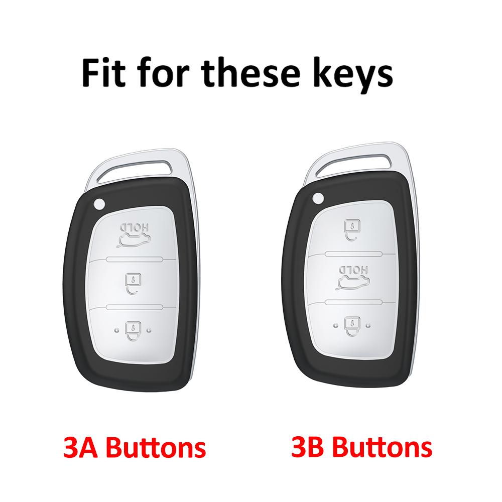 3 Buttons Shell For Hyundai Santa Fe Ix35 Ix25 I10 I30 I40 Rena Sonata Elantra Creta Tucson Fob Holder Tpu Car Key Case Cover