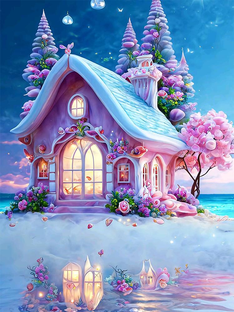 New Colored Diamond Painting Fairy Tale House 5D Diamond Embroidery Home Decoration Dream Castle DIY Mosaic Cross Embroidery