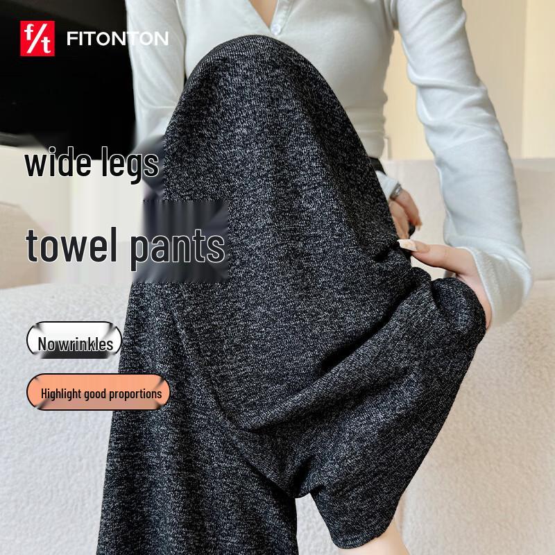 

Женские полосатые трикотажные махровые брюки для отдыха прямого кроя FitonTon M (105-121 lbs)