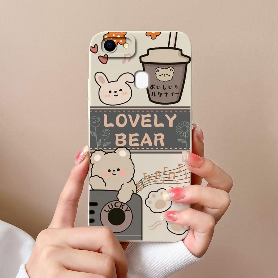

Для Oppo F5 F11 F17 F9 F21 F7 F19 F15 Pro Чехлы для телефонов Fashion Little Bear Liquid Silicone High Definition Anti Fall защитные чехлы для корпуса Oppo Realme Narzo N61